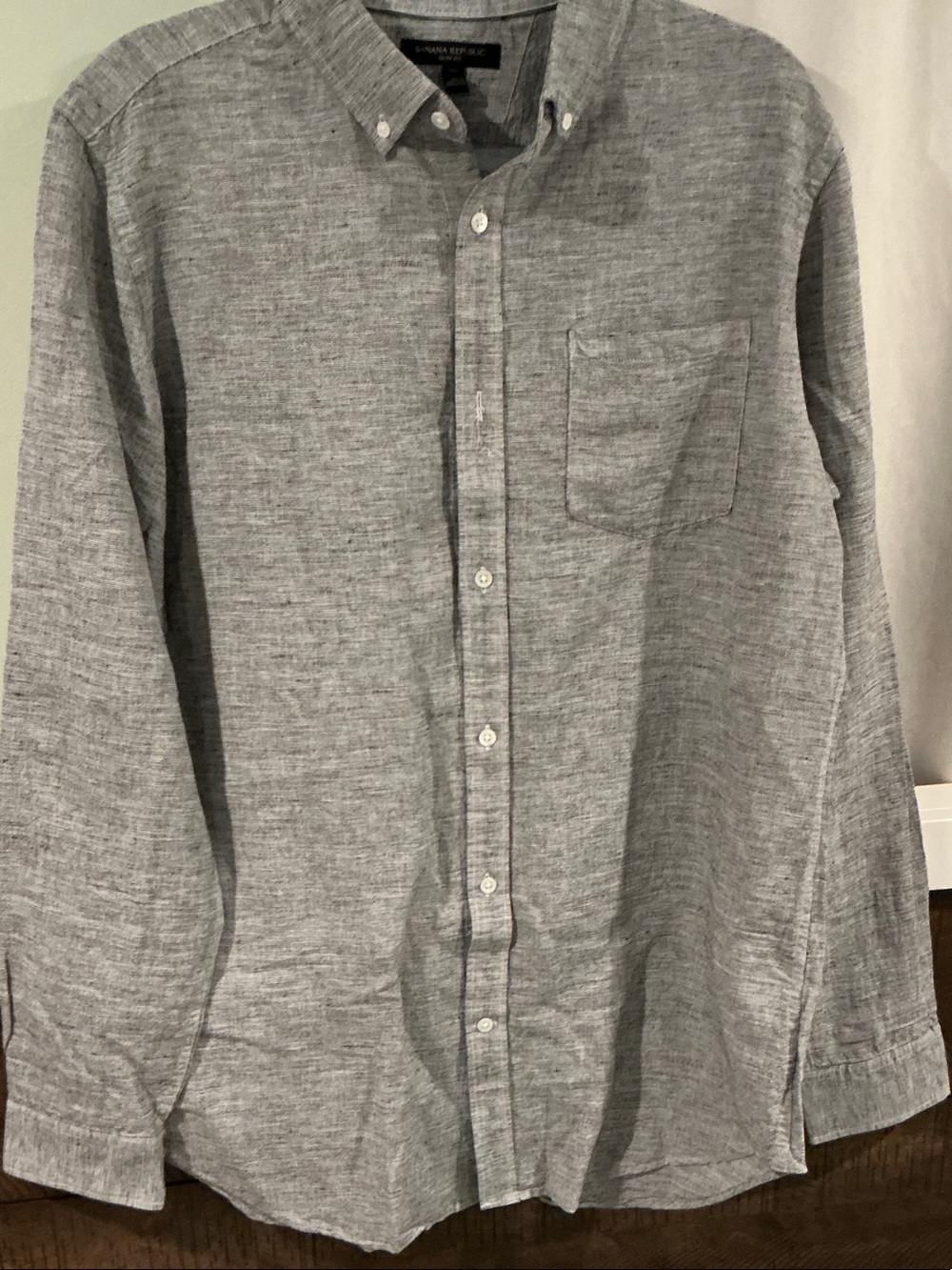 Banana Republic Men's Gray Button-Down Shirt